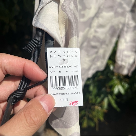 NWT UNRAVEL PROJECT ivory grey silk camo print button up long sleeve shirt - Picture 7 of 9
